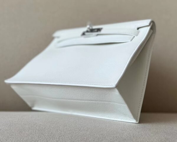 Hermès Kelly dance Swift 01 Pure White Silver Hardware 22cm Full Handmade