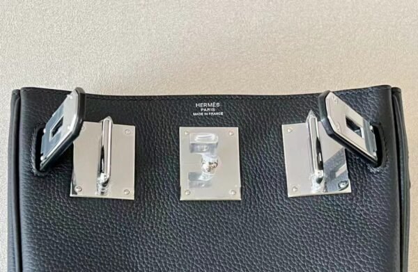 Hermes Kelly Hacados Togo CK89 Black Silver Hardware 18cm Full Handmade