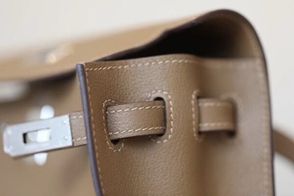 Hermes Kelly dance evercolor Do Deep Etoupe Brown Silver Hardware 22cm Full Handmade