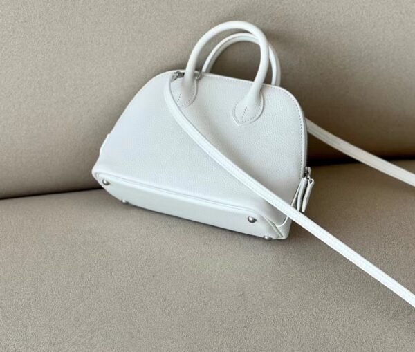 37f8fc97724d554 Hermes mini Bolide Evercolor White & Golden Brown Silver Hardware 18cm Full Handmade