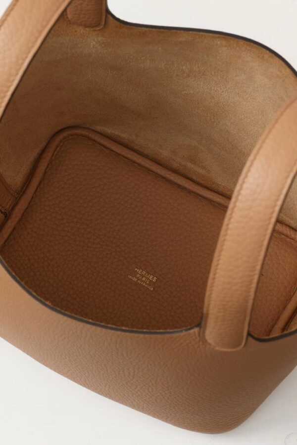 GPC Mode Picotin TC Leather OM New Tea Khaki Gold Hardware 18cm Full Handmade