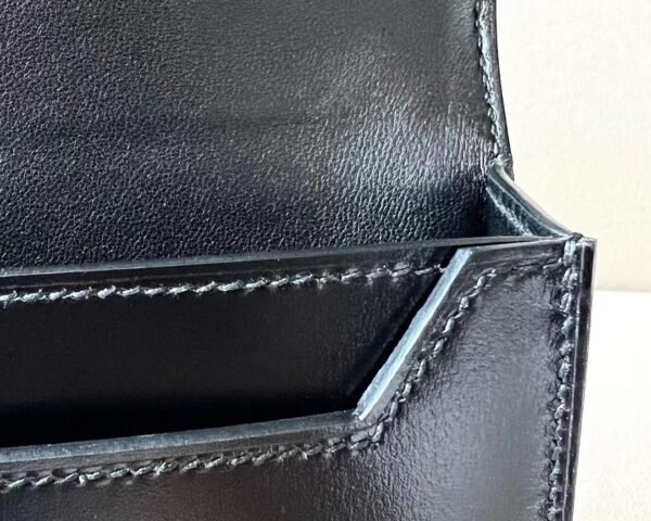 Hermes Verrou chain Box CK89 Black Silver Hardware 17cm Full Handmade