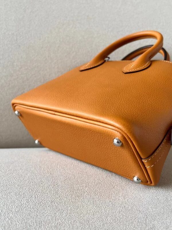38f279bfea3d9db Hermes Mini Bolide Evercolor 28 Caramel color & 09 Light Purple Silver Hardware 18cm Full Handmade
