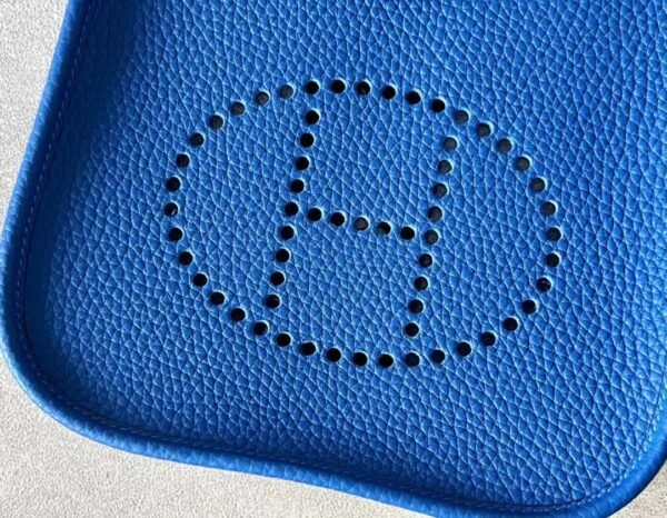 Hermes Evelyne TC Leather 08 Bright Blue Silver Hardware 17cm Full Handmade