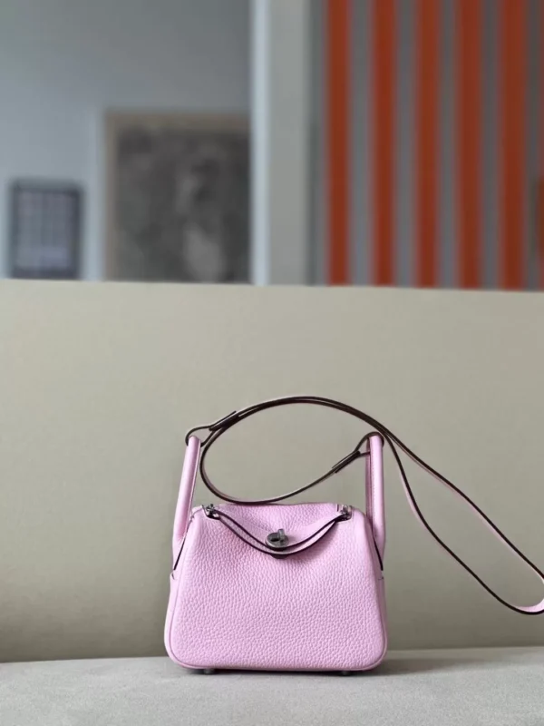 3910a37dfd59201-jpg-1 Hermès mini Lindy clemence TC X9 mallow purple Silver Hardware 19cm Full Handmade