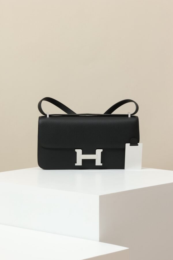 39aab87f411f2a8-1 GPC Mode Constance Elan Epsom CK89 Black Silver Hardware 24cm Full Handmade