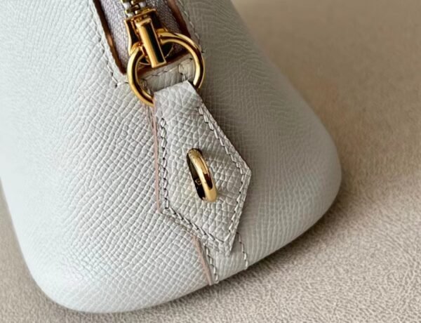 Hermes Bolide Epsom Pearl grey & Pink Gold Hardware 26cm Full Handmade