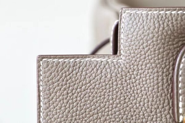 Hermes Kelly Togo CK18 Etoupe Grey Gold Hardware 28cm Full Handmade