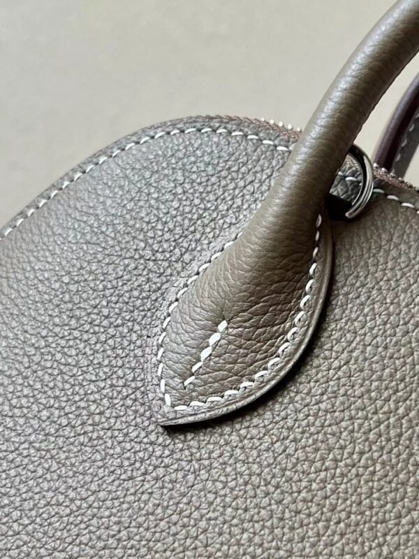 3bcc489802d80c1 Hermès Mini Bolide Evercolor B0-18 CK18 Etoupe Grey Silver Hardware 18cm Full Handmade