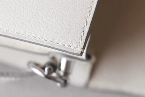 Hermès Roulis Evercolor CC10 Creamy White Silver Hardware 19cm Full Handmade