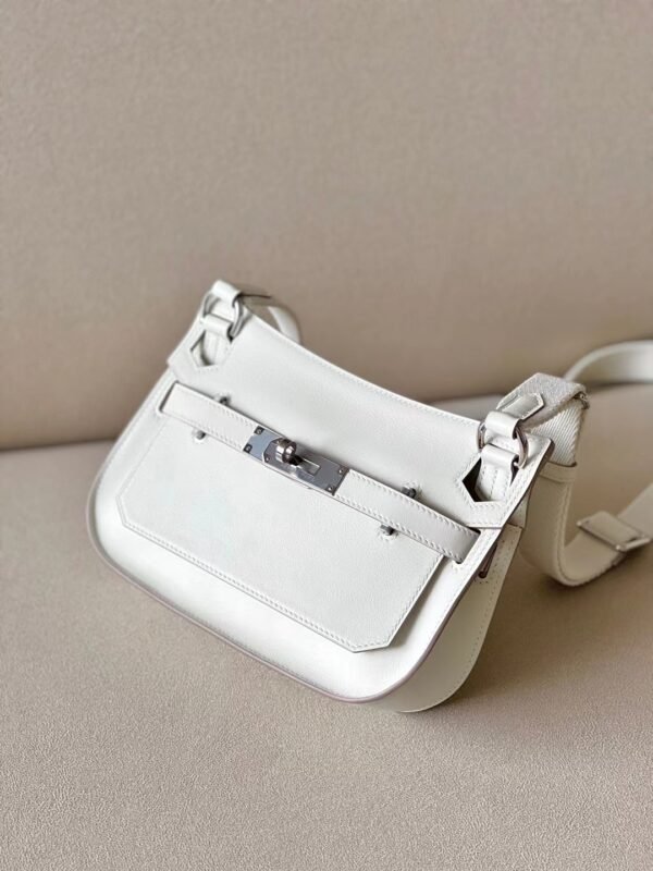 Hermes Mini Jypsiere Evercolor 0T Ice White Silver Hardware 23cm Full Handmade