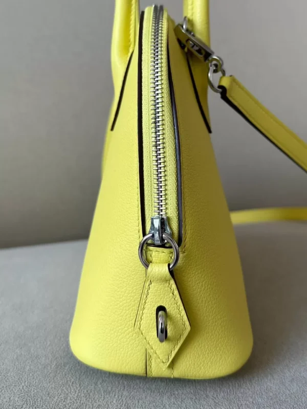 Hermès Bolide Evercolor 9N Candy Yellow & 93 Orange Silver Hardware 27cm Full Handmade