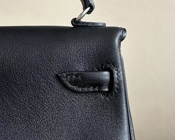 Hermès Kelly dolly Swift CK89 Black & 4A Coffee Silver Hardware 16cm Full Handmade