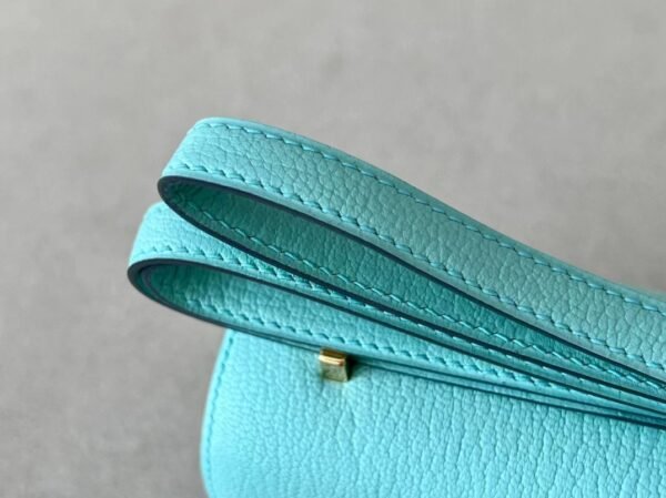 Hermes Constance Chevre 7v Candy Blue Gold Hardware 18cm Full Handmade