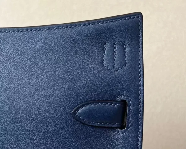 Hermès Mini Jypsiere Swift 73 Gem Blue Silver Hardware 23cm Full Handmade