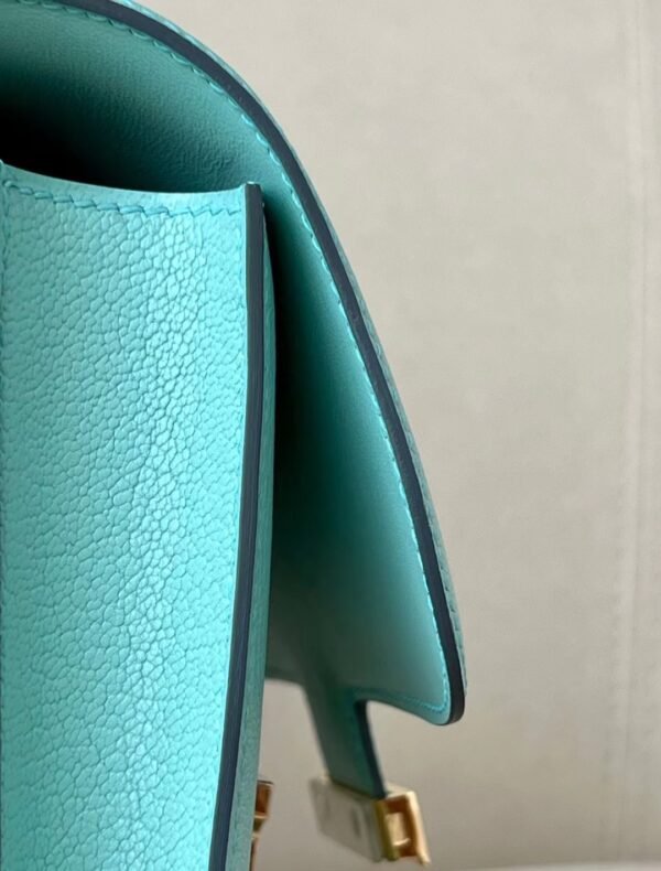 Hermes Constance Chevre 7v Candy Blue Gold Hardware 18cm Full Handmade