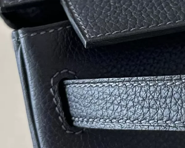 Hermès Kelly Togo 3Y Black mud Silver Hardware 25cm Full Handmade