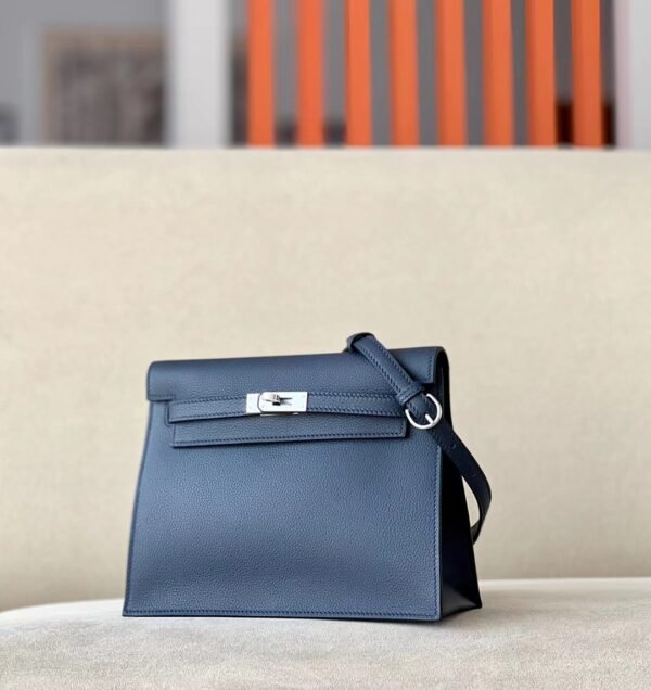 Hermes Kelly dance evercolor Deep Blue Silver Hardware Phw 22cm Full Handmade