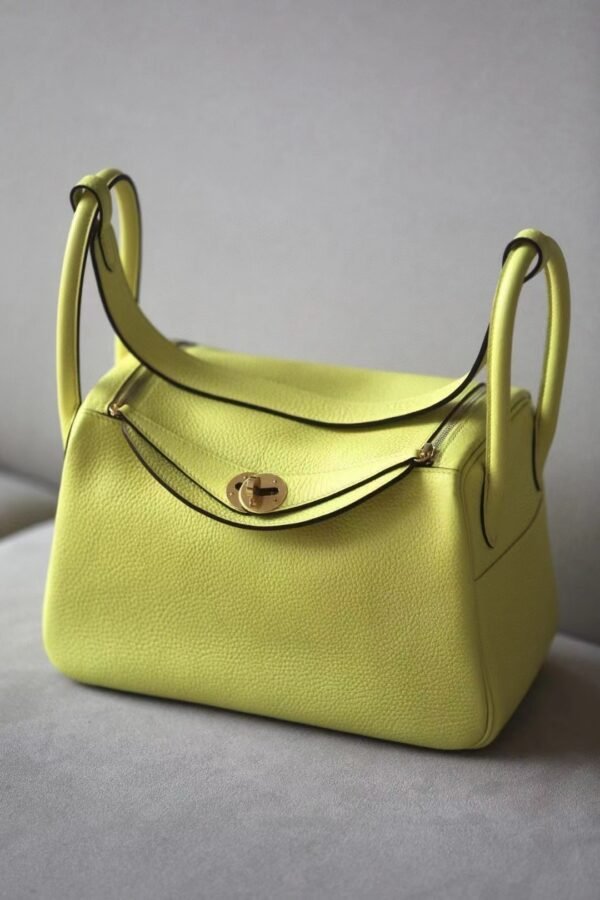 Hermès Lindy TC 9R Lemon yellow Gold Hardware 26cm Full Handmade
