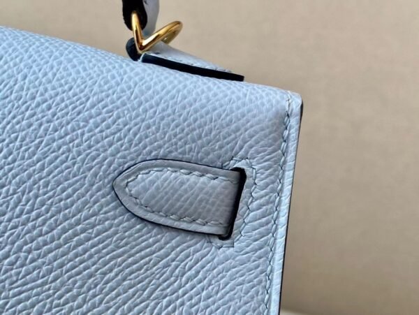 3f4c1f4af3514b5 Hermès mini Kelly Epsom 08 Light Blue Gold Hardware 19cm Full Handmade