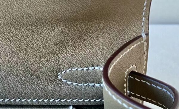 Hermes Mini Kelly pochette Swift CK18 Etoupe Grey Gold Hardware 22cm Full Handmade