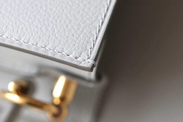 Hermès Roulis evercolor 80 Pearl grey Gold Hardware 19cm Full Handmade