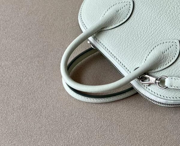 413a35c7965d70e Hermès mini Bolide Chevre 0S Light green Silver Hardware 18cm Full Handmade