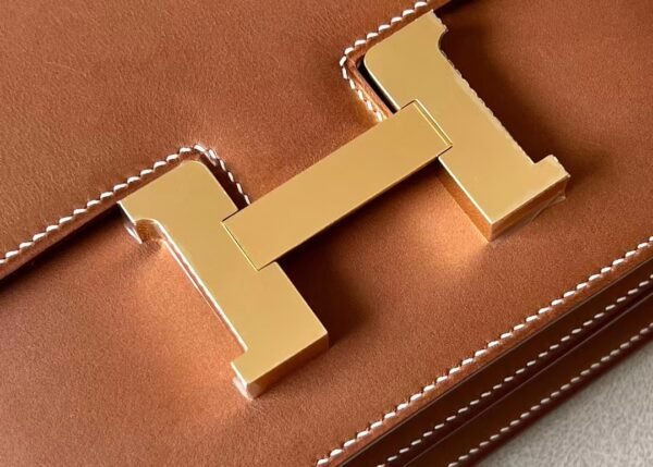 Hermes Constance Barenia CK37 Golden Brown Gold Hardware 18cm Full Handmade