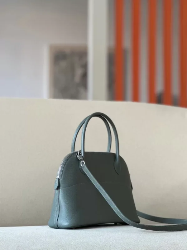 Hermès Bolide Epsom 63 Almond green Silver Hardware 27cm Full Handmade