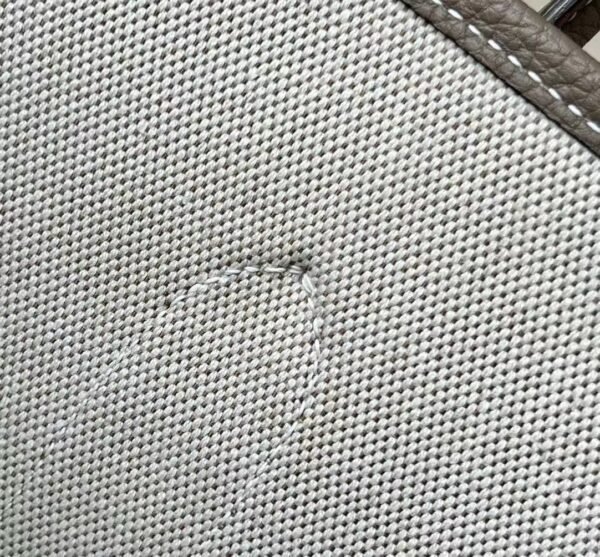 Hermes Garden Party TC Leather & Canvas Creamy White & Etoupe Silver Hardware 36cm Full Handmade