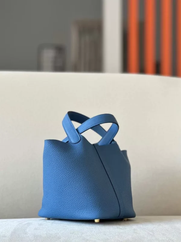 Hermès Picotin TC R2 Agate blue Gold Hardware 18cm Full Handmade