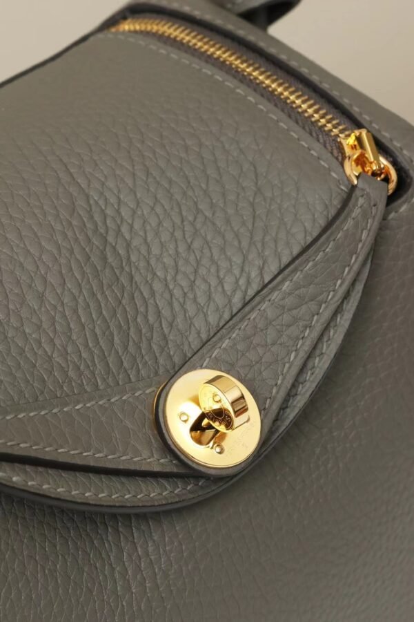 GPC Mode Lindy clemence Leather 0L Grey Gold Hardware 19cm Full Handmade