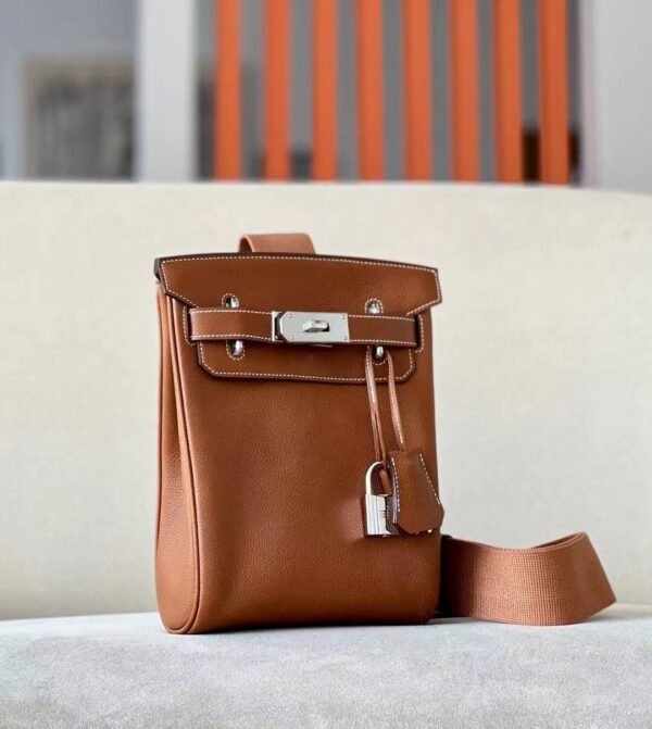Hermes Kelly Hacados Barenia CK37 Golden Brown Silver Hardware 18cm Full Handmade