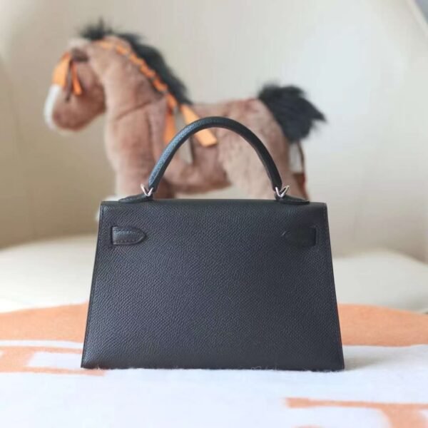 GPC Mode Mini kelly Epsom CK89 Black Silver Hardware 19cm Full Handmade