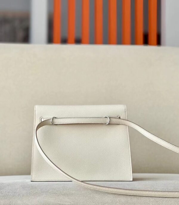 Hermes Kelly dance evercolor CC10 Creamy White Silver Hardware 22cm Full Handmade