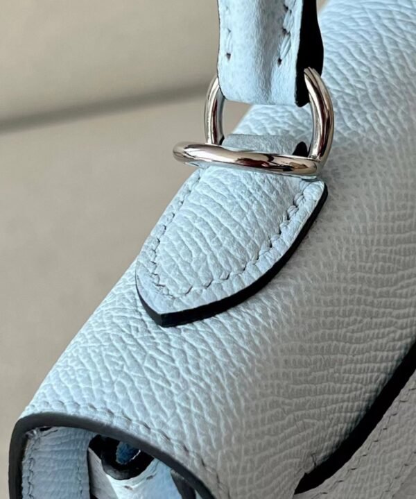 Hermès Kelly Epsom TO Light Blue Silver Hardware 25cm Full Handmade