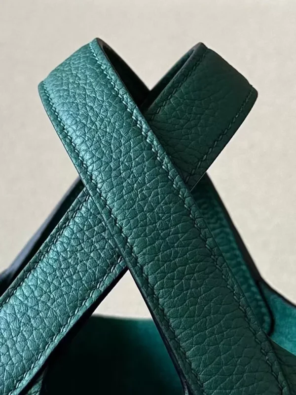 Hermès Picotin TC 6Z peacock green Silver Hardware 18cm Full Handmade