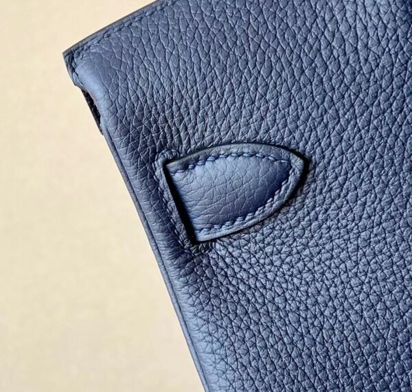 Hermes Kelly hac a dos Togo CK73 Gem Blue Silver Hardware 22cm Full Handmade