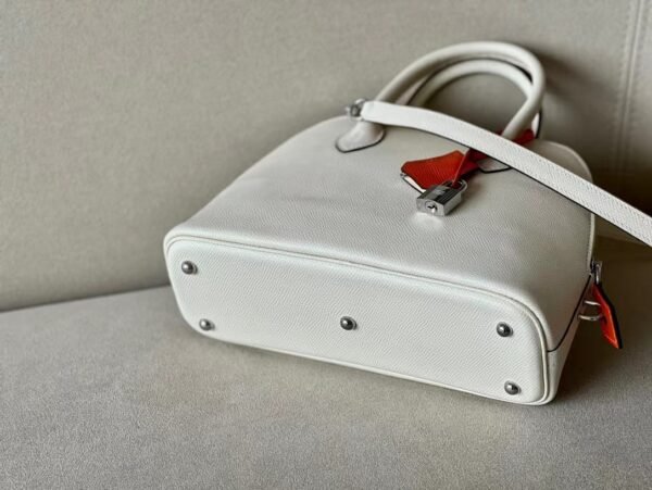 Hermes Bolide Epsom Nata & 9R Lemon yellow & Deep orange Silver Hardware 26cm Full Handmade