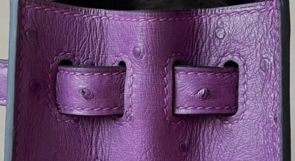 Hermès Kelly Ostrich P9 actiniae purple Silver Hardware 25cm Full Handmade