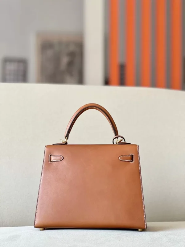 Hermès Kelly Barenia CK37 Golden Brown Gold Hardware 25cm Full Handmade