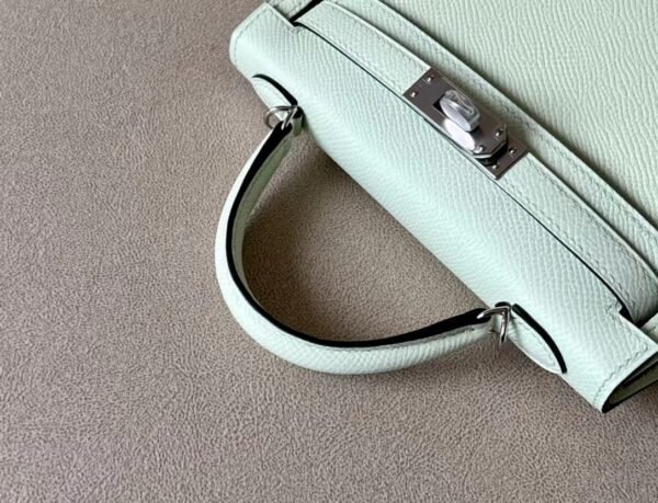 Hermes Mini Kelly Epsom OS Light Green Silver Hardware 19cm Full Handmade