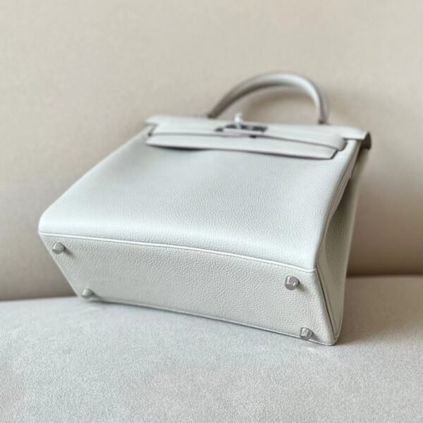 Hermes Kelly Togo 80 Pearl grey Silver Hardware 28cm Full Handmade