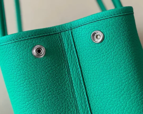 Hermès Garden party Ne Leather 6W Mint green Silver Hardware 30cm Full Handmade