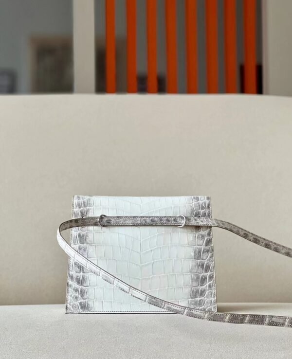 Hermes Kelly dance Matte Niloticus crocodile 01 Himalaya Silver Hardware 22cm Full Handmade