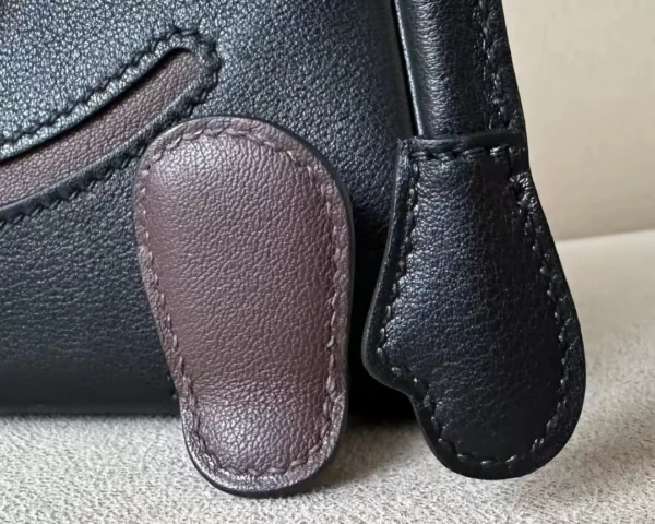 Hermès Kelly dolly Swift CK89 Black & 4A Coffee Silver Hardware 16cm Full Handmade