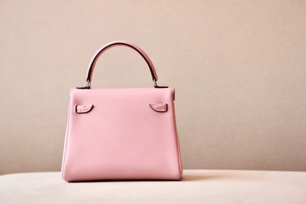 Hermes Kelly dolly Swift sakura pink & chocolate Silver Hardware 16cm Full Handmade