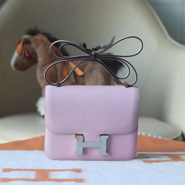 GPC Mode Constance Epsom X9 Mallow purple Silver Hardware 18cm Full Handmade