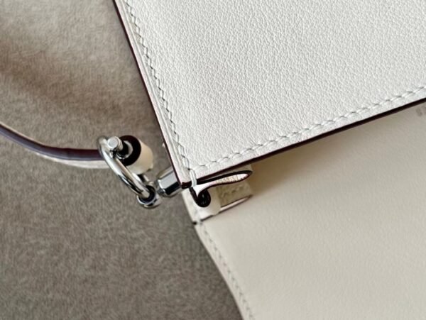 4dad4f27d7c0bcd Hermes Roulis Swift I2 Creamy White Silver Hardware 18cm Full Handmade