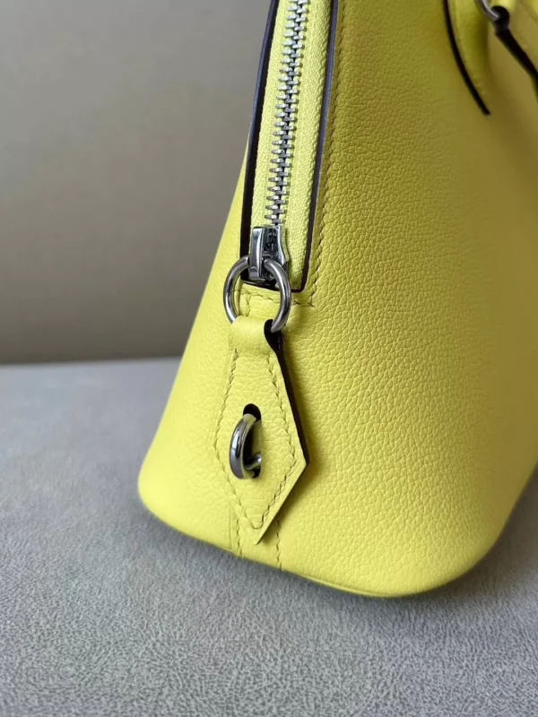 Hermès Bolide Evercolor 9N Candy Yellow & 93 Orange Silver Hardware 27cm Full Handmade